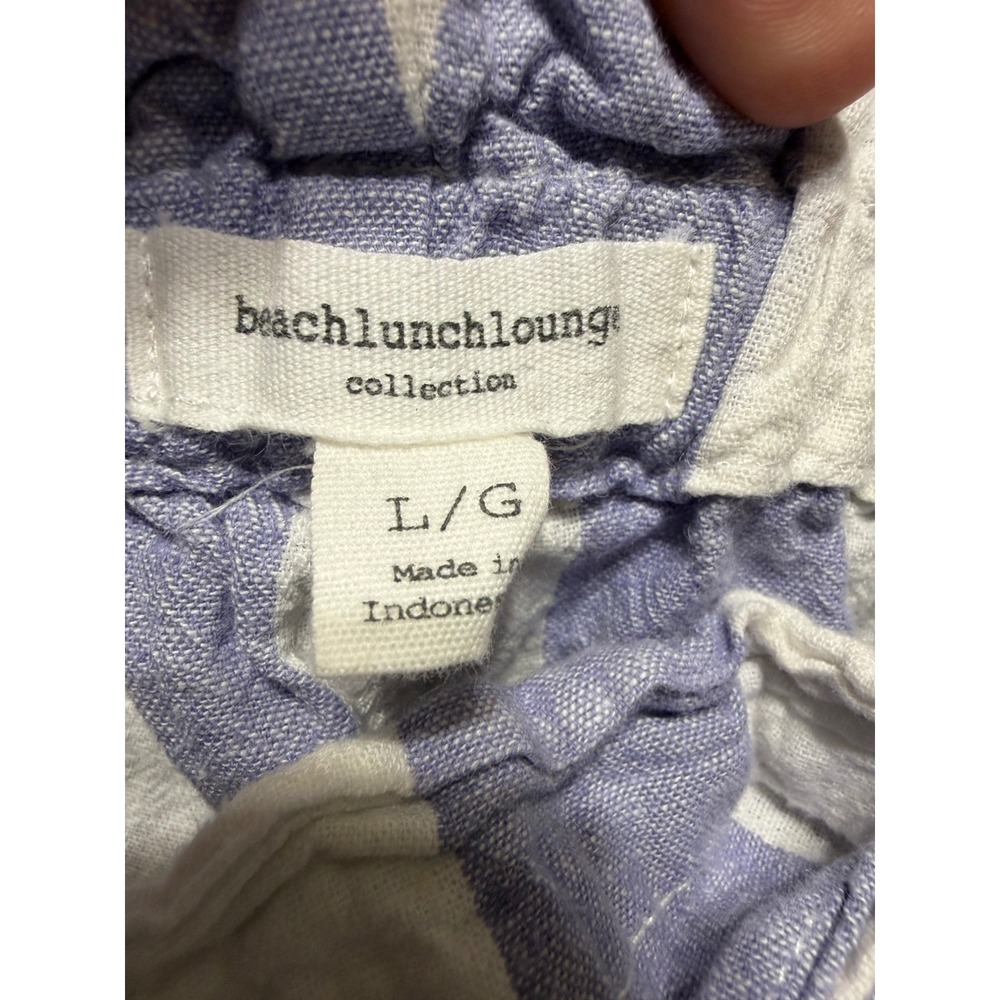Blue and White Striped Cropped Pants Size L - Picture 5 of 5